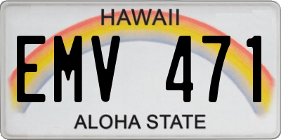 HI license plate EMV471