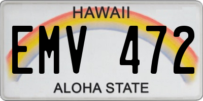 HI license plate EMV472