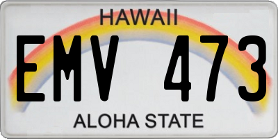 HI license plate EMV473