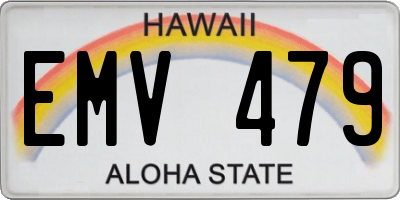 HI license plate EMV479
