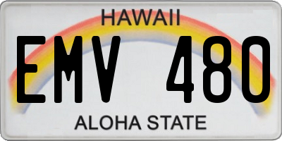 HI license plate EMV480