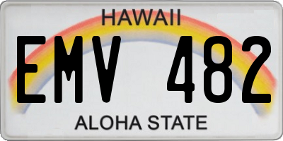 HI license plate EMV482