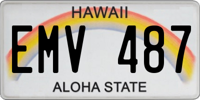 HI license plate EMV487