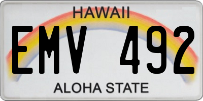 HI license plate EMV492