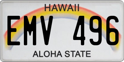 HI license plate EMV496