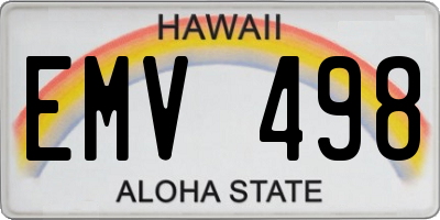HI license plate EMV498