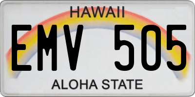HI license plate EMV505