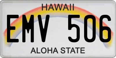 HI license plate EMV506