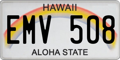 HI license plate EMV508