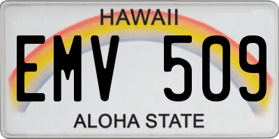 HI license plate EMV509