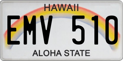 HI license plate EMV510