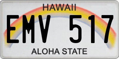 HI license plate EMV517