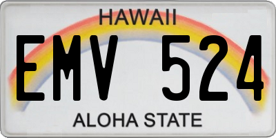 HI license plate EMV524