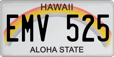 HI license plate EMV525
