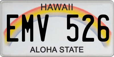 HI license plate EMV526