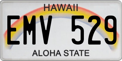 HI license plate EMV529