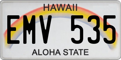 HI license plate EMV535