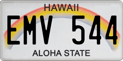 HI license plate EMV544