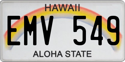 HI license plate EMV549