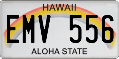 HI license plate EMV556