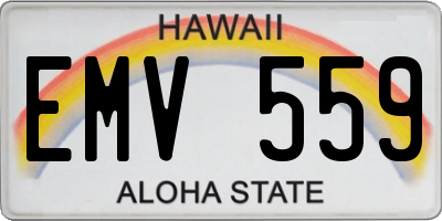 HI license plate EMV559