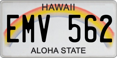 HI license plate EMV562