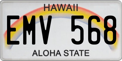 HI license plate EMV568