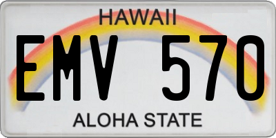 HI license plate EMV570