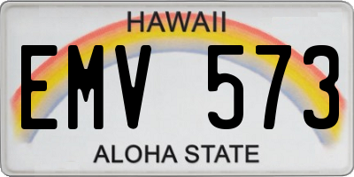HI license plate EMV573