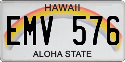 HI license plate EMV576