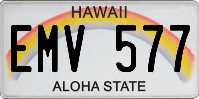 HI license plate EMV577