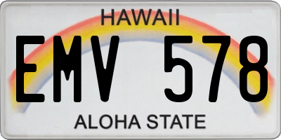 HI license plate EMV578