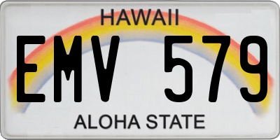 HI license plate EMV579