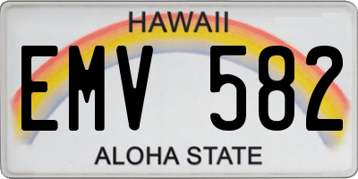 HI license plate EMV582