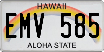 HI license plate EMV585