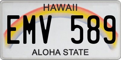 HI license plate EMV589