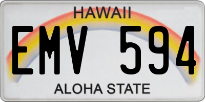 HI license plate EMV594