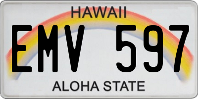HI license plate EMV597