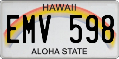 HI license plate EMV598