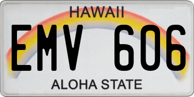 HI license plate EMV606
