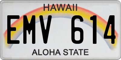 HI license plate EMV614