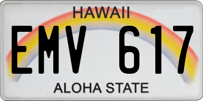 HI license plate EMV617