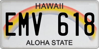 HI license plate EMV618
