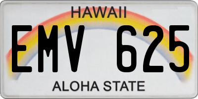 HI license plate EMV625