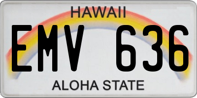 HI license plate EMV636