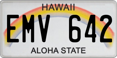 HI license plate EMV642