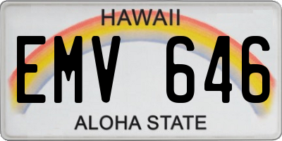 HI license plate EMV646