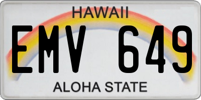 HI license plate EMV649