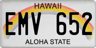 HI license plate EMV652