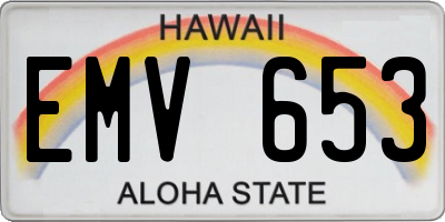 HI license plate EMV653